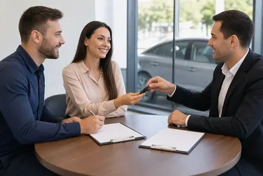 Profissional realizando a transferência de veículo.